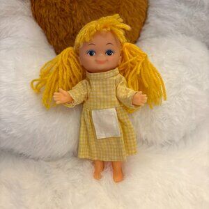 Girl Doll Vintage Yarn Hair Painted Face NWTOL Made in Hong Kong (SKU: 294TO)